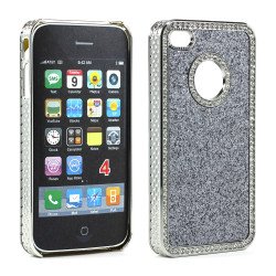 iPhone 4 4S Glitter Diamond Chrome Case (Silver)
